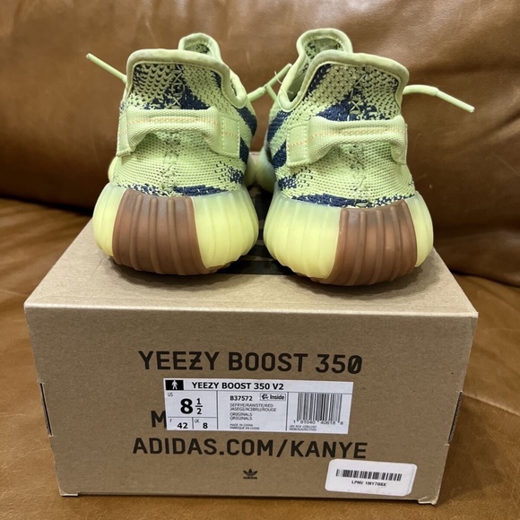 Adidas Yeezy Boost 350 V2 Semi Frozen Yellow Size 8.5 B37572 8 1/2 - Picture 4 of 11